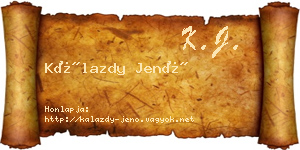 Kálazdy Jenő névjegykártya