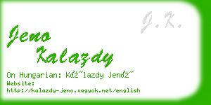 jeno kalazdy business card